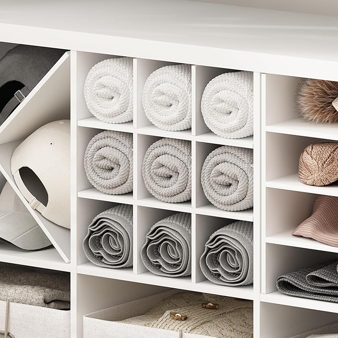 Furinno Cubicle 9-Compartment Bottle Storage Cube Organizer Insert (Does not fit IKEA Kallax Shelving), White