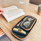 Mora Ceramic Decorative Tray - Rectangle 10in Dish for Jewelry, Soap Dispenser, Perfume, Makeup, Accessories, Candle, in The Bathroom Vanity, Bedside, or Kitchen Counter. Cute Organizers - Black