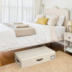 GRANNY SAYS 2 Pack Under Bed Storage, Underbed Organizer with Zipper Lid for Bedroom, Beige Clothing Storage Bins for Blankets, Clothes, Shoes