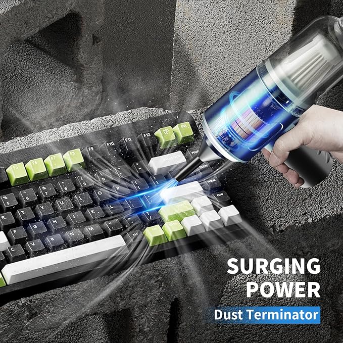 IFTHFOUR Compressed Air Duster-Vacuum Keyboard Cleaner-Air Blower 3-in-1-Electric Air Dusters-Replace Compressed Air Cans for PC,Computer Keyboard,Car Dusterpc Cleaning