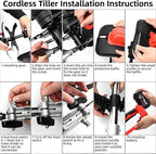 Brushless Cordless Tiller for Gardening,400 RPM Cultivators for Gardening Has Battery Capacity Display with 4.0 Ah Battery, Rototiller 11 in Tilling Width, 6 in Depth by SHINTYOOL