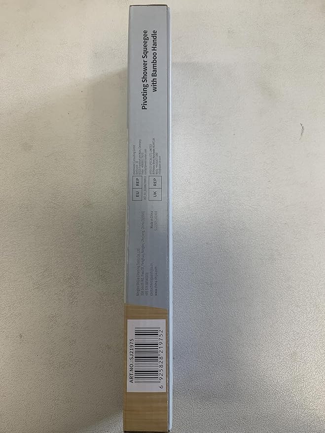 MR.SIGA All Purpose Silicone Squeegee for Shower Door, Mirror, Glass, Streak Free Shower Squeegee, Pivoting Bamboo Handle, Includes 1 Suction Hook, 10 inch Wide, Black, 1 Pack