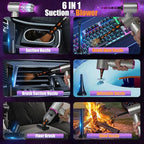 7-In-1 US-Designed Car Vacuum Portable Cordless【Powerful Brushless Motor | 28,000 Pa Suction】【5.0 Graphene Battery|Lasting Endurance】Handheld Vacuum Cordless Car for Home Officeand Pet Hair (Silver)