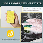 Kitchen Sponges – 12 Pack – Non-Scratch Dual-Sided Cellulose Scrub Sponges for Dishes, Pots, and Pans – Durable, Absorbent, and Reusable (Green/Yellow)