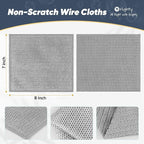 Orighty Multipurpose Wire Dishwashing Rag, 48 Pcs Upgraded Double-Layer Non-Scratch Wire Dish Cloths, Reusable Steel Scrubber Dishcloth Rags for Kitchen, Cookware, 7"x8", Grey