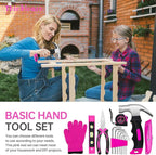 8V Pink Cordless Drill Set, 64 Pcs Pink Power Drill Tool Kit for Women, 3/8"Keyless Chuck Electric Screwdriver Driver Kit for Home DIY and Repair, USB Charger and Storage Box Included