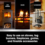 Furniture Clinic Stove Care Kit – Clean & Restore Log Burners, Grates, & Fireplaces | Removes Soot & Dirt | One Bottle Glass & Metal Cleaner + Stove Polish | 500ml / 17 Fl Oz Each Bottle