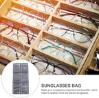 Hanging Glasses Storage Pouch Wall-Mounted Eyewear Organizer Felt Dustproof Sunglasses Bag Medium Gray for Home Bedroom Storage