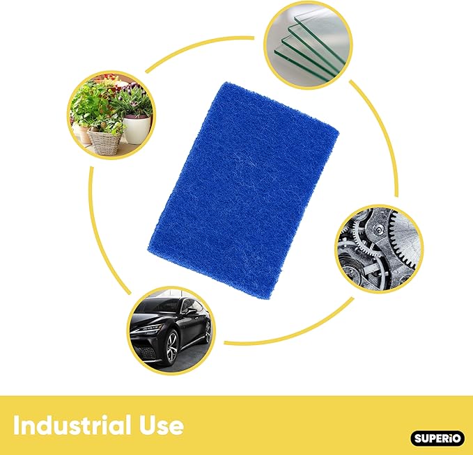 Scouring Pad Non-Scratching Scrubber Non-Scratch Cleaning Scrub Pads Heavy Duty Scouring Pad Reusable Kitchen Scrubbing Pad Pack of 30 Blue, by Superio