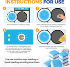 Bastion Washing Machine Cleaner, Deodorizer, & Descaler 6-Pack - Active Deep Cleaning Tablets For HE Front Loader & Top Load Washer, Septic Safe Eco-Friendly - 3 Month Supply