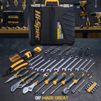 Hi-Spec 124piece Home & Garage Mechanics Tool Set, Socket Wrench Tool Sets for DIY Repairs with Plastic Storage Case