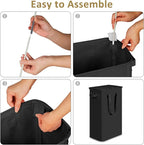 efluky Slim Laundry Basket with Lid, Narrow Laundry Hamper with Handles, Collapsible Dirty Clothes Hamper, Tall Laundry Bin for Laundry Room, Dorm and Bedroom, 55L Black
