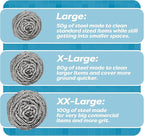12 Pack Stainless Steel Scourers by Scrub It – Steel Wool Scrubber Pad Used for Dishes, Pots, Pans, and Ovens. Easy scouring for Tough Kitchen Cleaning. (Large (50 gram))