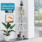susunnus Stainless Steel Shelves 13.8in-5 Tier, Corner Shelf, Storage Shelves, Narrow Metal,Stainless Steel Shelf, Kitchen Storage Rack for Small Spaces Tall Skinny Shelf