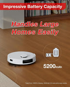 Yeedi C12 Robot Vacuum Cleaner and Mop, 8000Pa Strong Suction, ZeroTangle Brush, Smart Navigation, Self-Charging, White