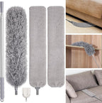 Feather Duster Set (4 Pieces), 30-100 inch Microfiber Retractable Gap Duster for Cleaning Ceilings, Furniture Refrigerators and Under Sofas