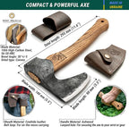 BeaverCraft Bushcraft Hatchet Wood Carving Axe AX6 - Forged Camping Axes & Hatchets - Wood Chopping Axe, Hand Gardening Axes for Splitting - Backpacking Hatchet