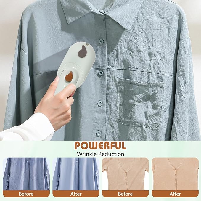 Sakerplus Steam Iron, 2-In-1 Steamer and Iron,Continuous Steam & Dry Ironing, Portable Steamer for Clothes, Compact Lightweight Design, Suitable for Home & Travel Use (Green)