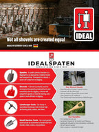 IDEALSPATEN - Made in Germany Since 1899 - Bremen Rounded Spade - Professional Midsize Spade for Digging, Ash D Handle 5.75lb - 45 in (Bremen)#IS120