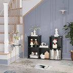 C&AHOME 6-Cube Storage Organizer, Stackable Storage Cubes Shelves, Portable Bookshelf, Plastic Clothing Storage Closet Organizer, DIY Modular Shelving Units for Wardrobe, Home, Black