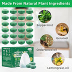 Pest Rodent Repellent, 24 Pack Peppermint Oil for Mouse, Rodent, Bugs,Mosquito,Roach, Ant, Spider Pest Repellent Indoor Outdoor Use, Powerful Natural Rodent Deterrent for House, Warehouse, Garage (24)