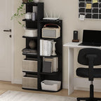 Furinno Pasir 5-Tier Corner Open Shelf Bookcase, Blackwood