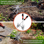 2 Pack Hand Cultivator Tiller Garden Tool Manual Rotary Short Hand-held Tiller Digging Soil Loosener for Softer Soils and Lawns Loosening Pulling Weed