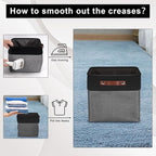 Collapsible Fabric Storage Cubes 11x11 Cube Storage Bins, 4 Pack Closet Baskets Box with Handles for Organizing, Shelf, Toys, Clothes, Home, Office, Nursery (Grey&Black)