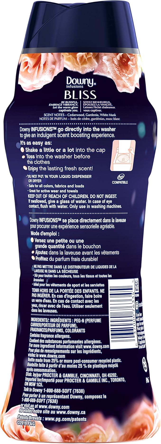 Downy Infusions in-Wash Scent Booster Beads, Amber Blossom, 14.8 Ounce
