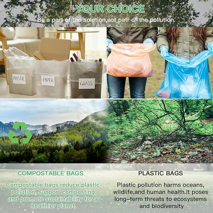 Small White Trash-Bags Bathroom 4 Gallon - Compostable Garbage Bags 4 Gallon 100 Count Biodegradable Unscented Little Waste Basket Kitchen Office Car Tiny Liners Bulk Strong Thick Inwaysin