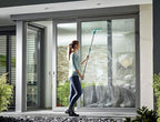 Leifheit Window Squeegee XL and Telescope Handle 200 cm, Window Wiping Set, Window Squeegee and Long Handle, Easy Window Cleaning Click System Handle
