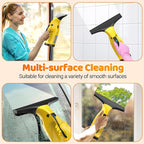 Window Vacuum Squeegee Cordless, Rechargeable Window Vacuum Cleaner with 2 X Squeegee (11”+ 6.7”), Electric Window Vac for Windows, Tiles, Mirrors, Showers, Glass, 2200mA
