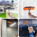 BITOPE 2 in 1 Squeegee for Window Cleaning Tool,Long Handle Window Cleaner Tool with Stainless Steel Extension Pole for Car,Shower, Glass Doors, Outdoor High Window