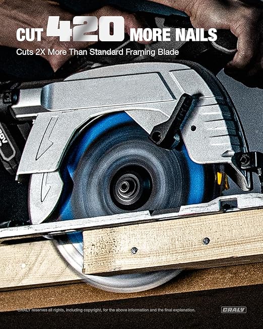 CRALY 4-1/2 Inch 24 Teeth Wood Cutting Framing Circular Saw Blade, 3/8 Inch Arbor, Carbide Tipped, Thin Kerf, Black Ice™ Coating, for Plywood, MDF, OSB, Laminated, 3-Pack(C0424FR-3)