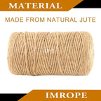 2mm x 1000 Feet Natural Jute Rope, Twine for Gardening Tomato Climbing Plant Tie Floristry Crafts Gift Wrapping Packing Decor