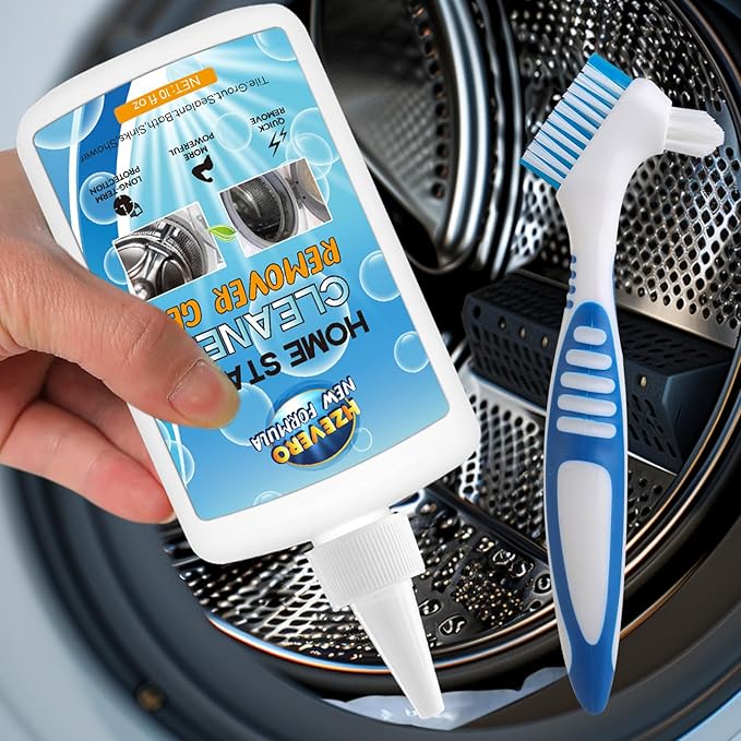 Mold Stain Remover Gel,Washing Machine Cleaner Front Load Washer Gasket Mold Remover Home Stain Cleaner Cleaning Gel for Grout Caulk, Bathroom, Shower, Bathtub, Refrigerator Cleaning Solution 10 Fl Oz