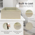 Reli. Drawer Organizer Clothes (14 Pack) | Dresser Drawer Organizers & Nursery Organization | Foldable Fabric Dresser Storage Dividers for Bras, Nursery, Changing Table, Baby Clothes, Clothing (Beige)