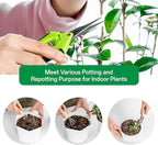 Reusable and Durable 5pcs Green Solid Lacquered ironsteel Garden Tool Set with Spade, rake, Shovel, and 6.5 inch Plant Shears, Waterproof repotting mat for Indoor and Outdoor Plants