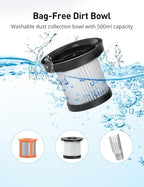 Aspiron Cordless Handheld Vacuum, 24KPA Powerful Car Vacuum, Rechargeable, Charging Dock, Ergonomic Handle, 2-in-1 Crevice Tool, 1.8lb Portable Vacuum Cleaner with 2-Speed for Car, Home, White