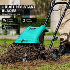 Electric Rototiller Garden Tiller 12 Inch Tilling Width 8-Inch Electric Tiller 10.5 Amp Tiller Cultivator for Garden Yard