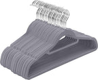 Utopia Home Premium Velvet Hangers 20 Pack - Non-Slip Clothes Hanger with Tie Bar - Grey Hangers with 360 Degree Rotatable Hook - Heavy Duty Coat Hanger