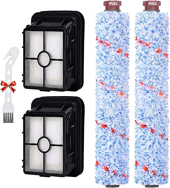 for Bissell CrossWave Vacuum Cleaner Replacement Parts 2 Pack 1868 Bissell CrossWave Multi-Surface Brush Rolls Tangle-Free+ 2 Pack 1866 Replacement Vacuum Filters Part 1608683 1608684 1613568
