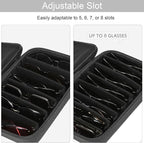 Bukere Travel Sunglasses Organizer Case Adjustable Slot For Multiple Eyeglasses Hard-shell Portable Storage Box for Men Women