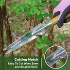 Haliaeetus Multi-Use Weed Trowel, Stainless Steel Dandelion Fork Puller, Serrated Edges Manual Weed Puller for Quick Cutting and Weeding, Garden Weed Trowel with Measuring Scale for Planting, Digging