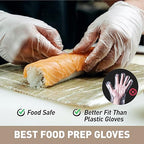 OKIAAS Disposable Gloves L, Food Safe| Latex-Free and Powder-Free Clear Vinyl Gloves for Cooking, Food Prep, Household Cleaning | Medium,100 Counts/Box