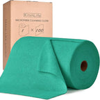 KitchLife Microfiber Cleaning Cloth Roll, 100 Pack - Tear-Away Microfiber Paper Towels, Lint-Free, Reusable, Washable for Kitchen, Car, Dishes, and Sensitive Surfaces (Emerald Green)