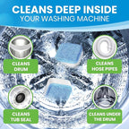 Washing Machine Cleaner Tablets 24 Pack – Deep Cleaning Descaler for HE, Front & Top Load Washers – Septic Safe, Eco-Friendly Freshener, Helps Maintain a Clean Drum – 12 Month Supply