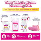 Quick 'n Brite Ultimate Cleaning Kit – Includes 32oz Paste, 16oz Super Shot, 2 Refillable Spray Bottles, Microfiber Towel, Scrubber Sponge & Quick Start Guide – All Purpose Cleaner - Made in the USA