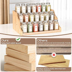 Tiered Spice Rack Organizer for Cabinet, Wooden Spice Rack for Countertop, Spice Shelf organizer Spice Organization for Cabinet