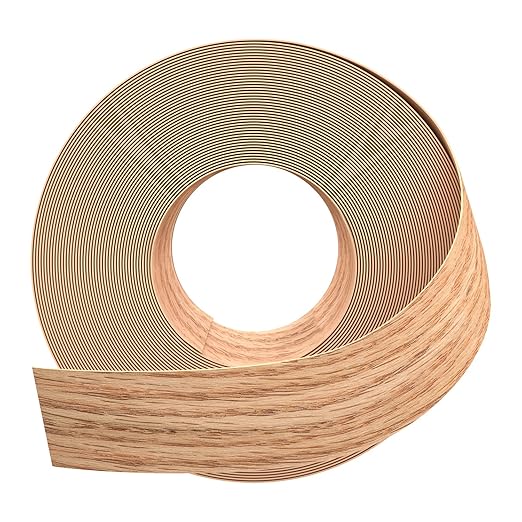 GSCIT Club Red Oak Edge Banding, 1 1/2 inch x 50ft roll of Veneer Edge Banding Preglued Flexible, Real Wood Tape Banding